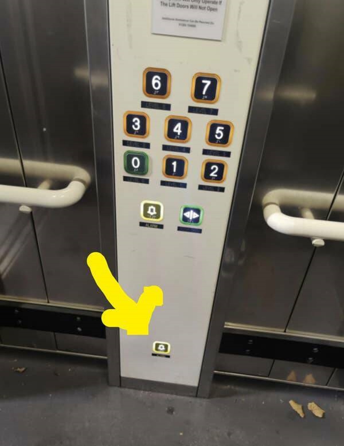 In the UK, there are emergency buttons on elevator floors in case you've collapsed.