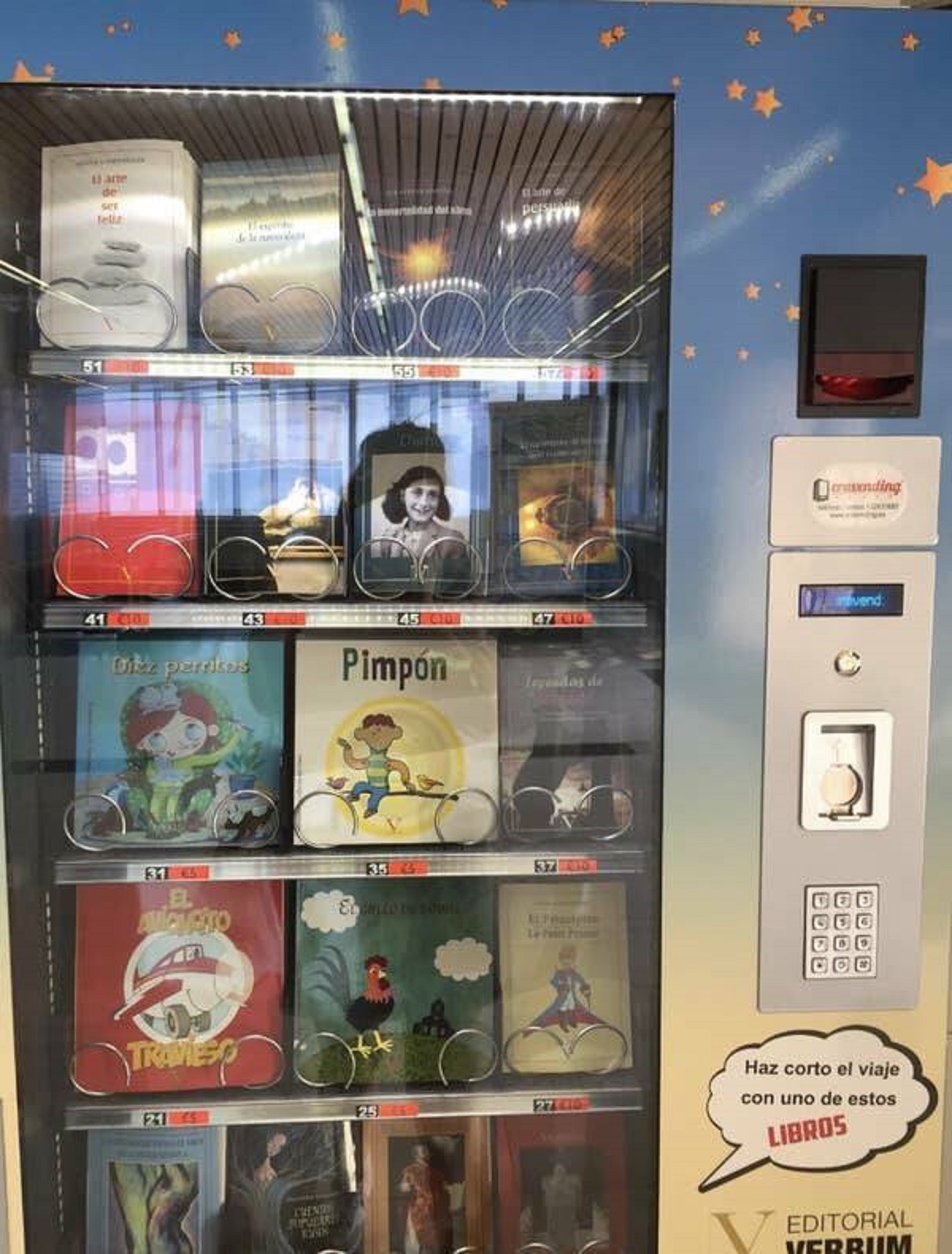 And Spain has a book vending machine, so if you forgot your book and you're on the go, you can quickly grab a new one!