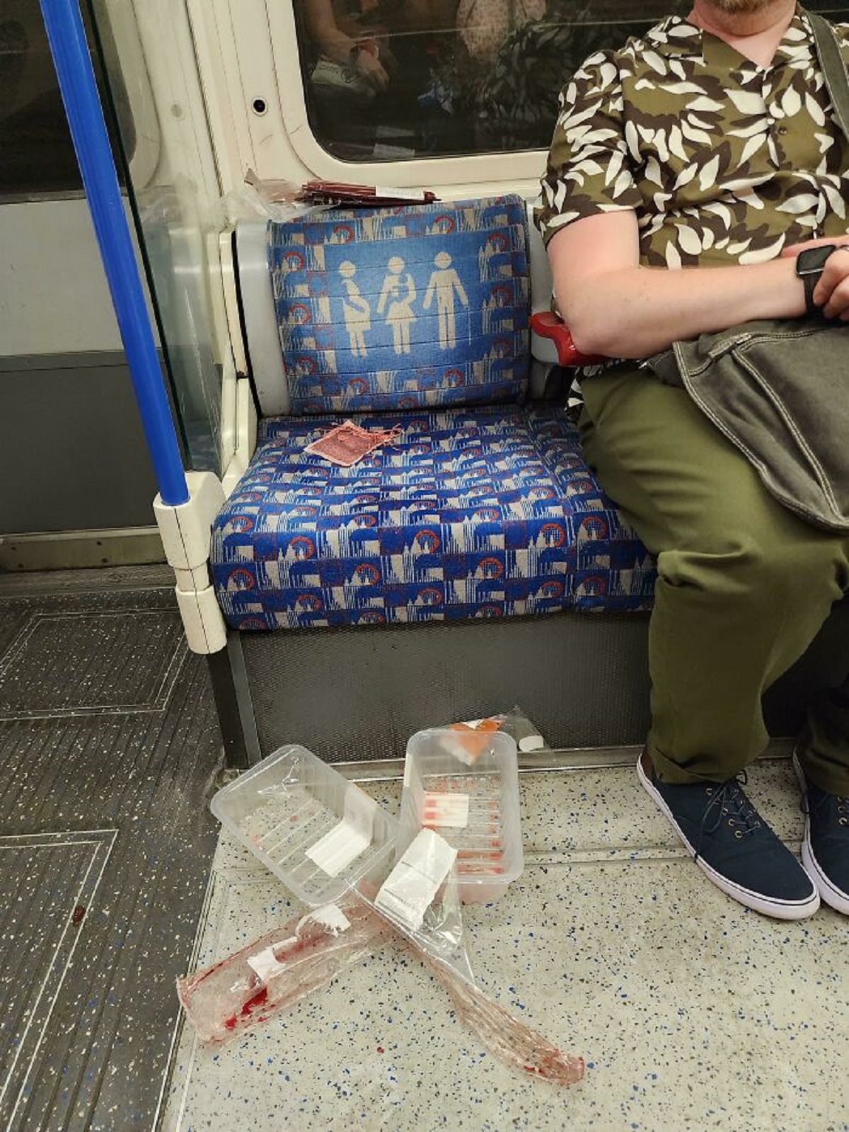 Visiting London And On The Underground We Saw Empty Meat Packages? Are Londoners Just Eating Raw Meat?