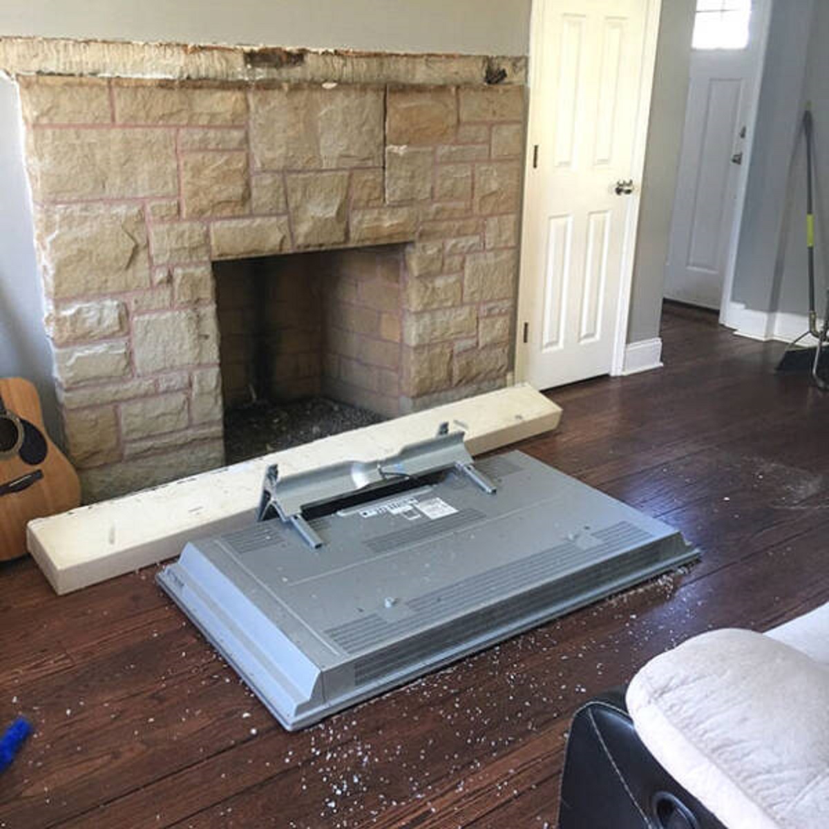 "Newly installed TV mount is holding up just fin.... OH NOOOOO!"