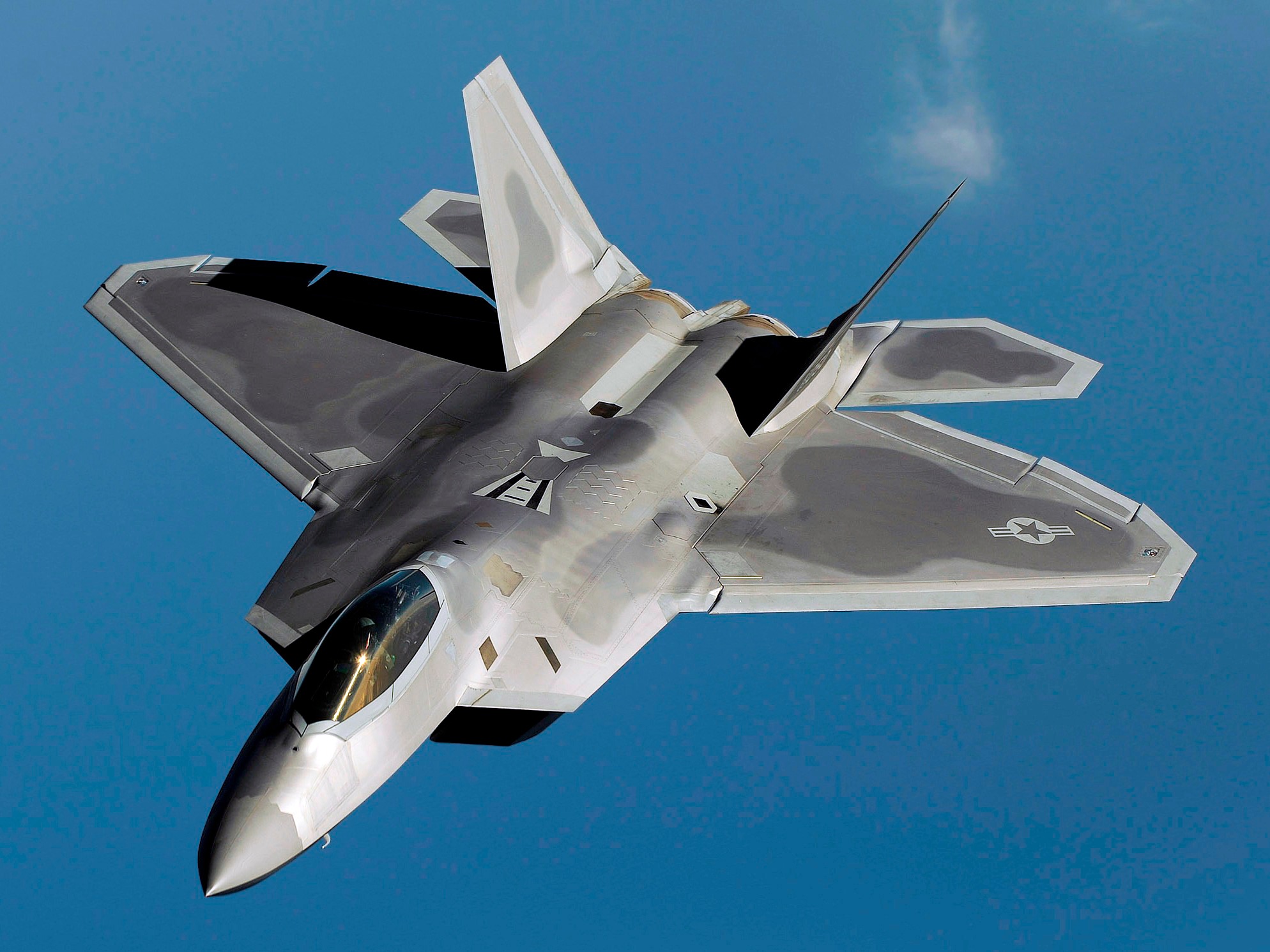 in 2013 two Iranian F-4 Phantoms attempted to intercept a drone escorted by two F-22 Raptors. Due to having a bumblebee-sized radar cross-section, an F-22 was able to fly underneath an F-4 to see its weapons without it noticing then flew next to the F-4 and radioed "you really ought to go home."