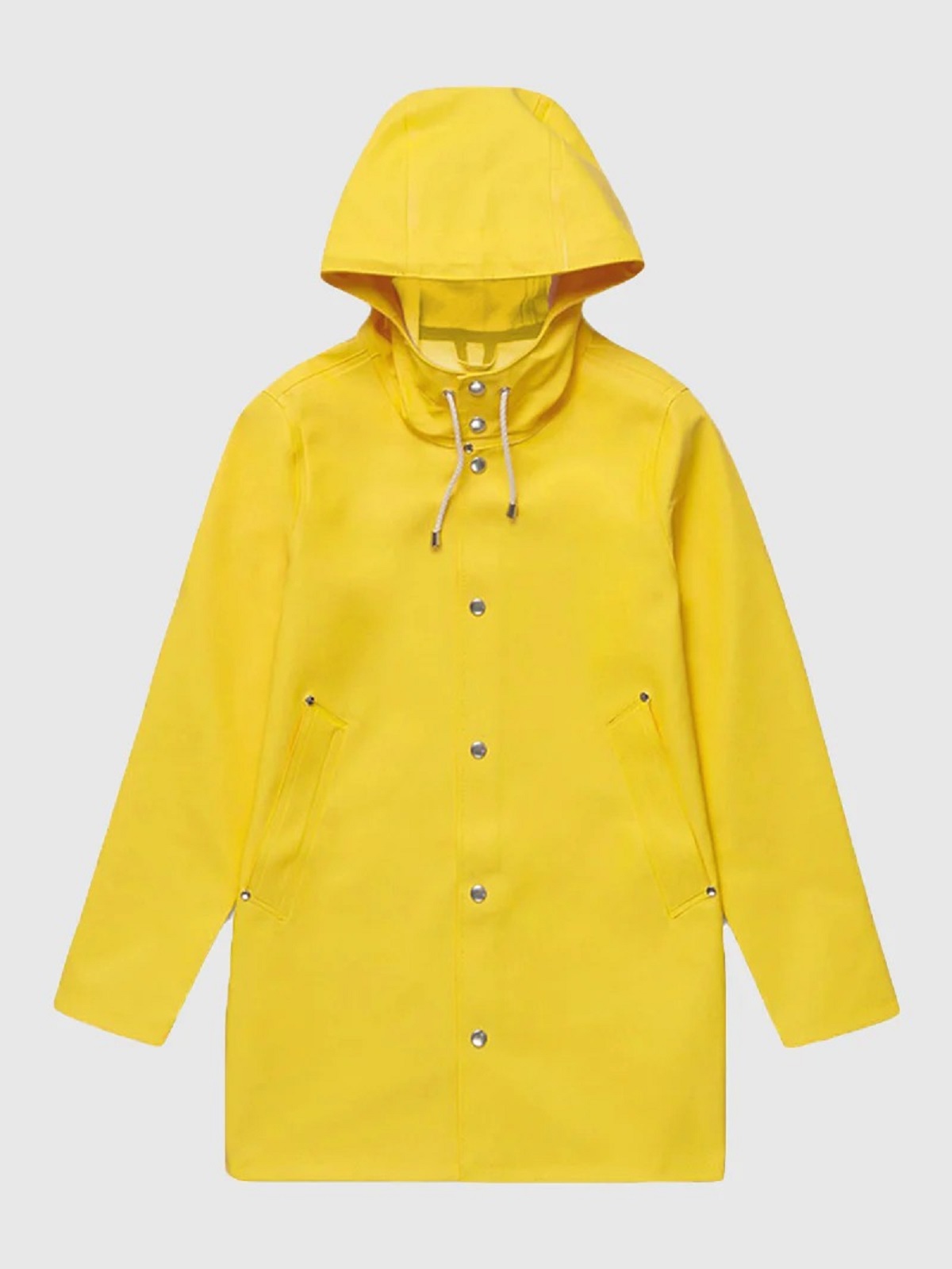 That raincoats typically have bright colours so you're easier to spot during heavy rain, not because raincoat designers have bad taste