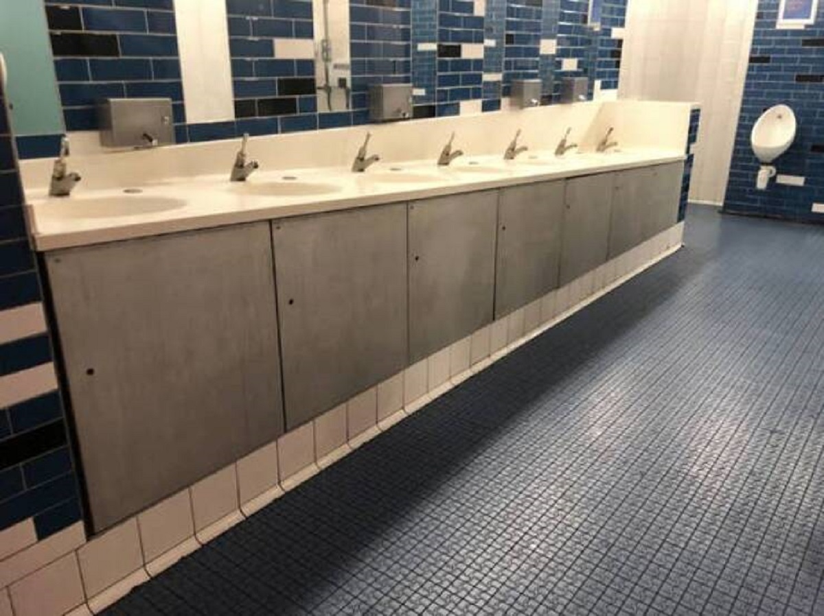 There's a museum in London with slanted sinks that get shorter and shorter, for kids of all heights.