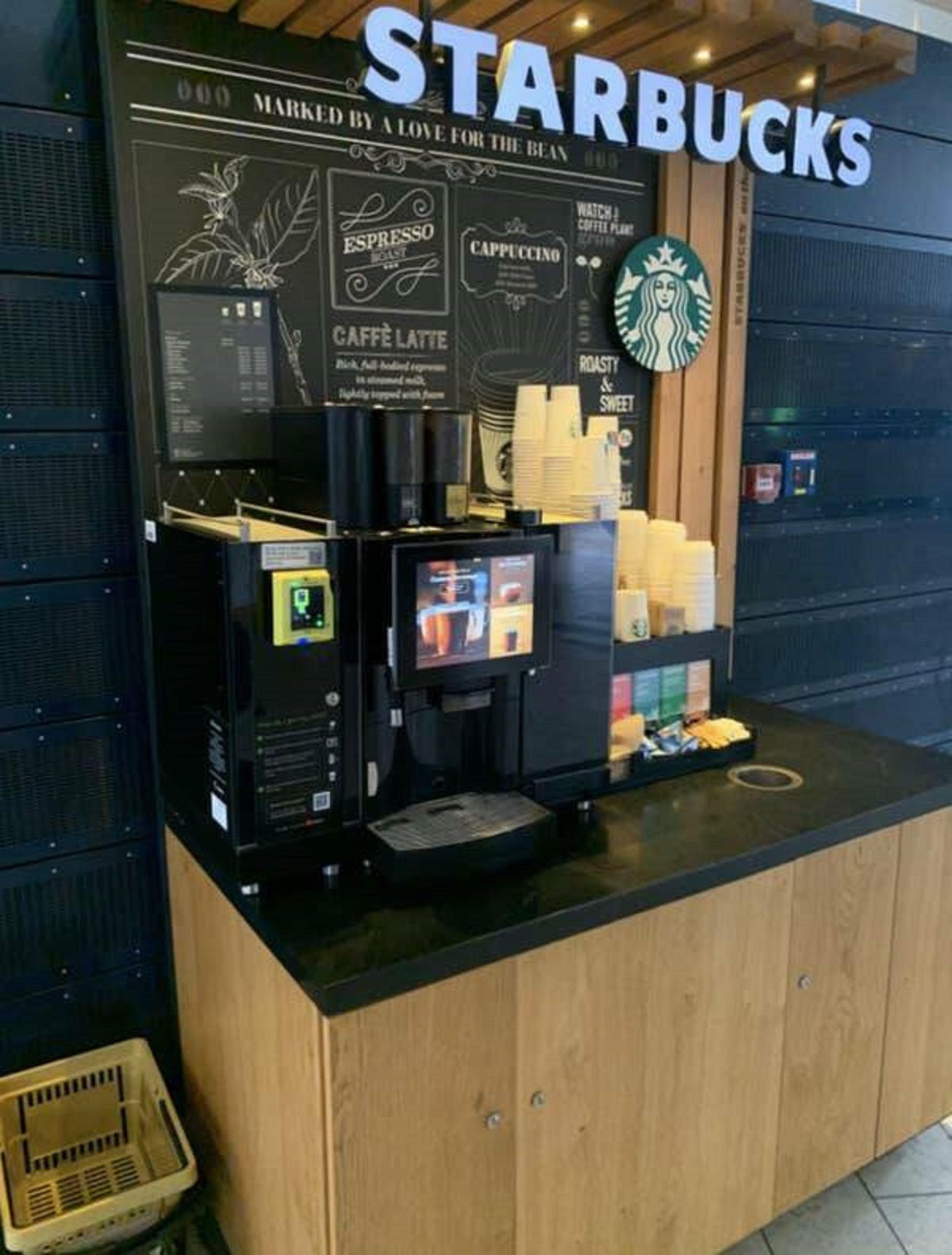 In the Copenhagen airport, there's a self-serve Starbucks.