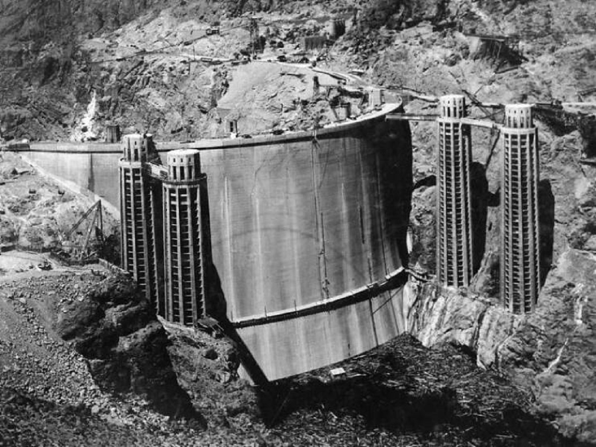 "The Rarely Seen Back Of The Hoover Dam Before It Was Filled With Water, 1936"