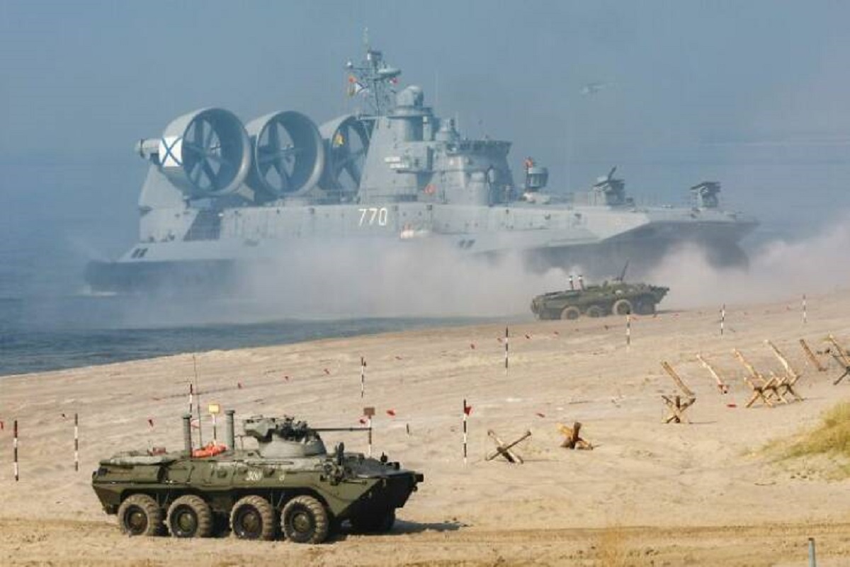 "The Zubr-Class, The Biggest Hovercraft Compared To A Normal Sized Apc"