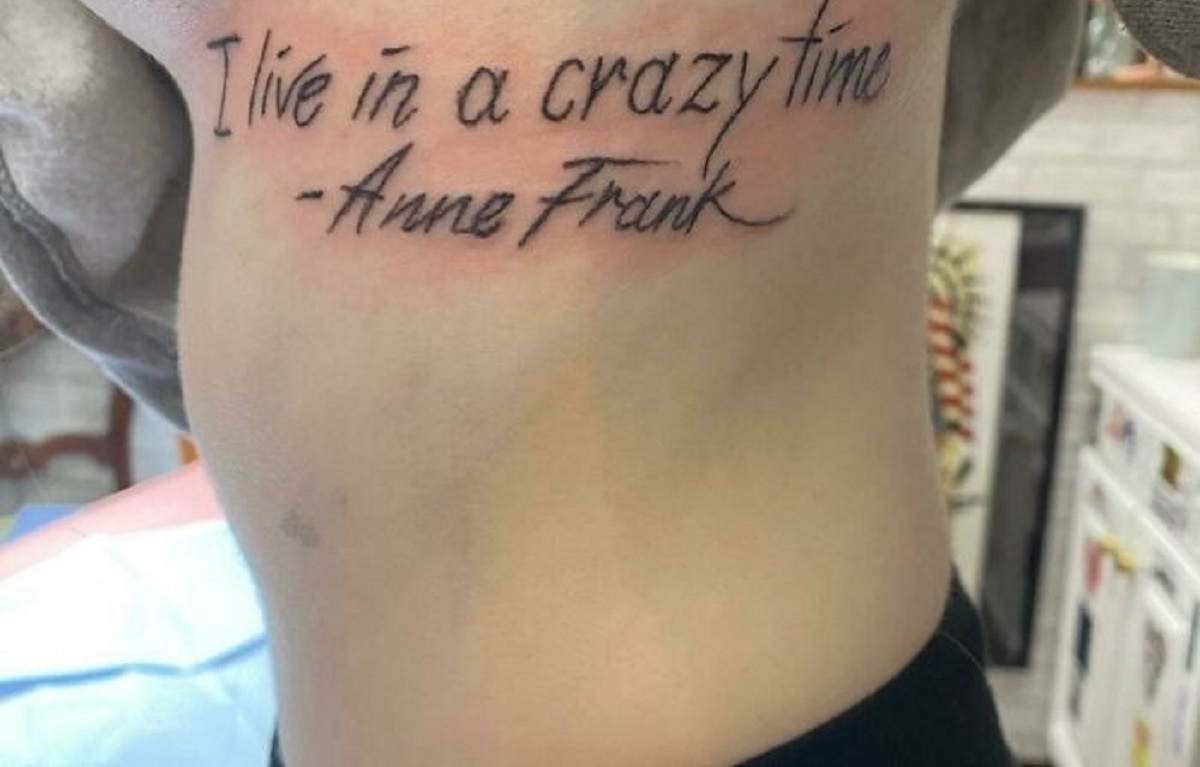 cringe pics - shoulder - I live in a crazy time Anne Frank