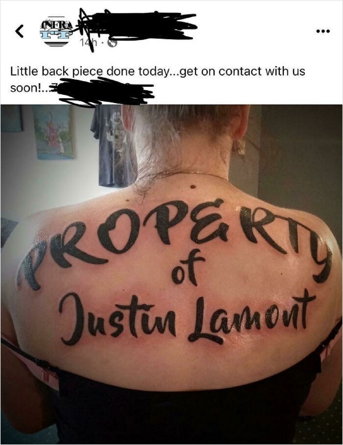 cringe pics - tattoo - Infra 14h Little back piece done today...get on contact with us soon!.. ... Justin Lamont