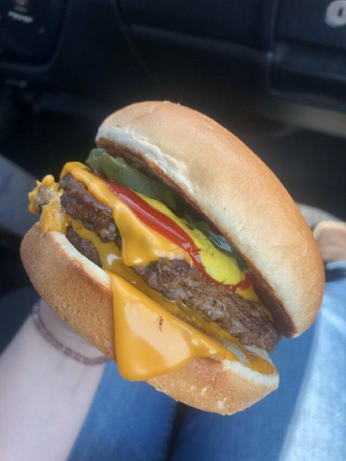 "This perfect looking burger I got from Dairy Queen"
