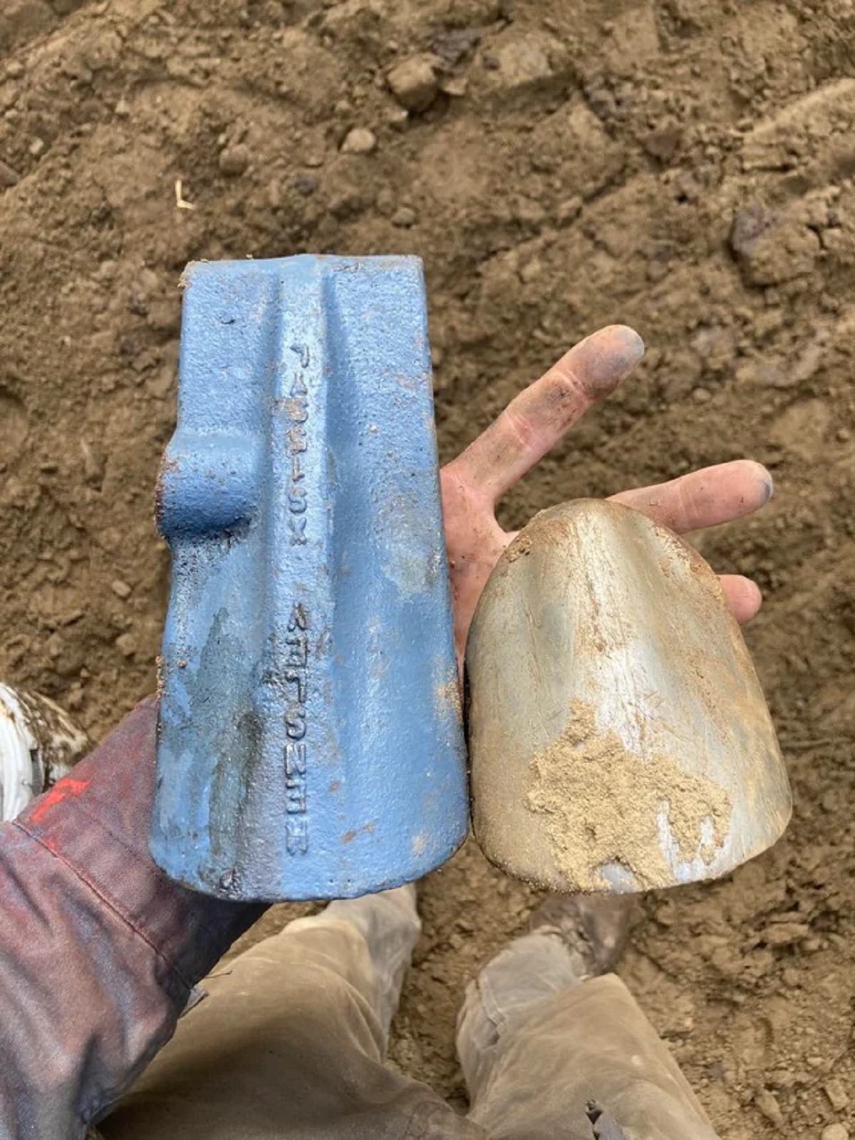 Teeth on our excavator bucket.