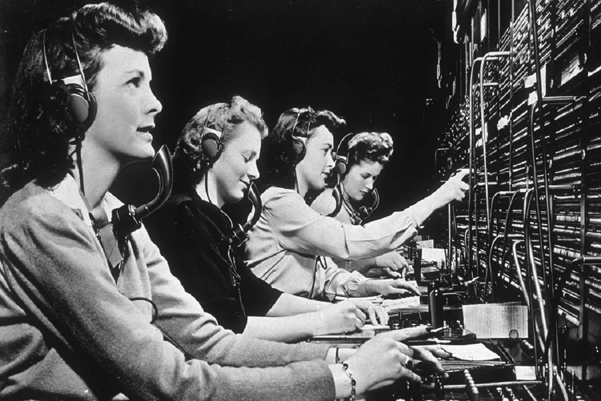 the first telephone switchboard operators were boys, but their "rude and abusive" behavior led them to be replaced by young women.