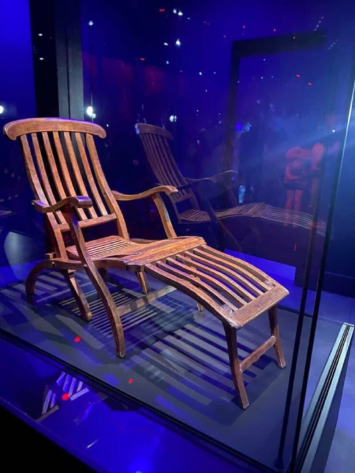 Some of the Titanic's deck chairs were salvaged from the wreck. Here's what one of them looks like: