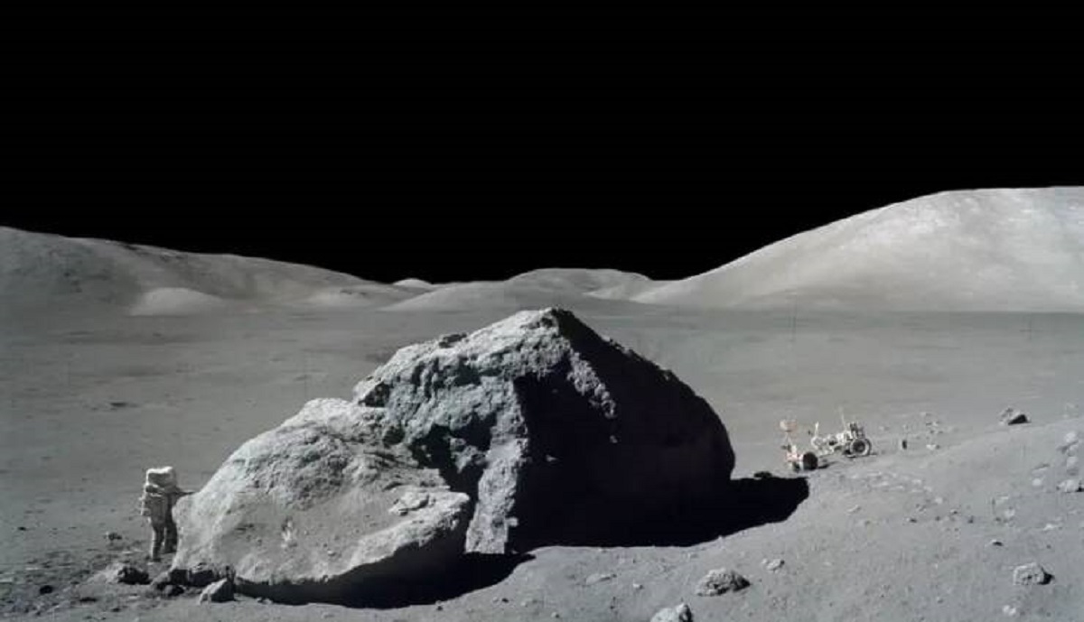 Here's another picture of Schmitt walking on the moon: