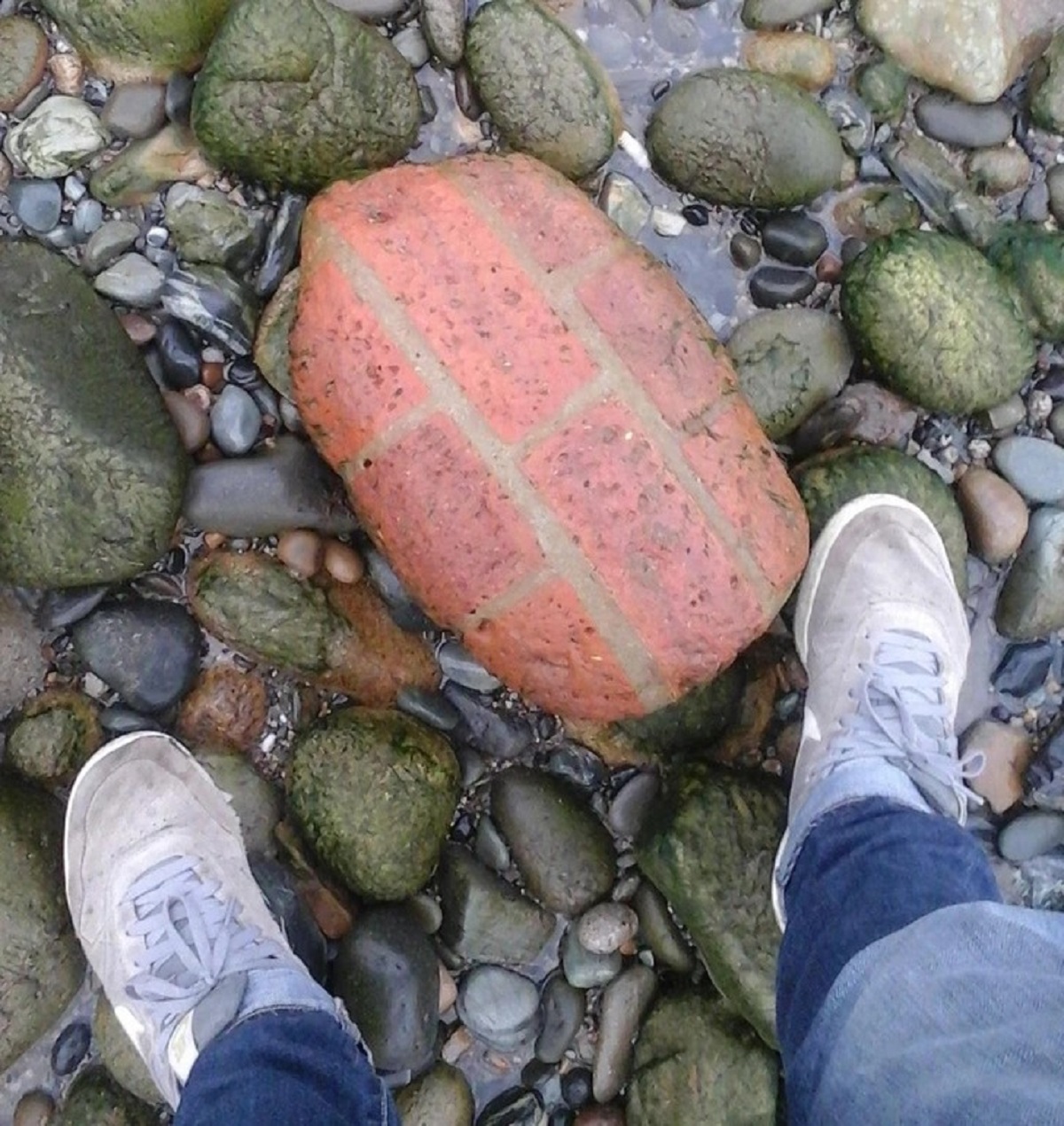 “I was in Ireland 2 years ago and found this piece of a brick wall that had been shaped by the surf.”