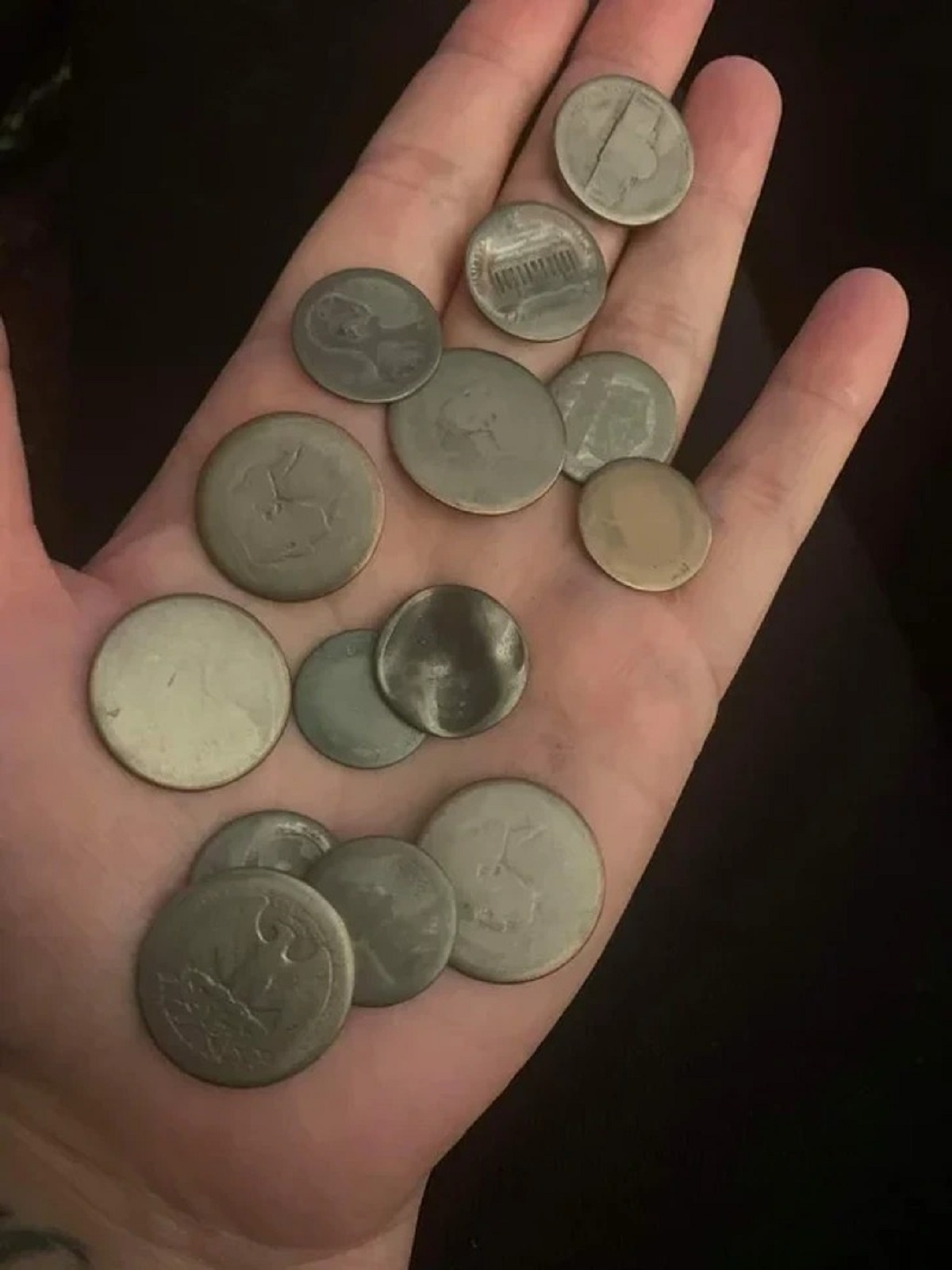 “I found some change that had been in the brushes in the clothes dryer.”