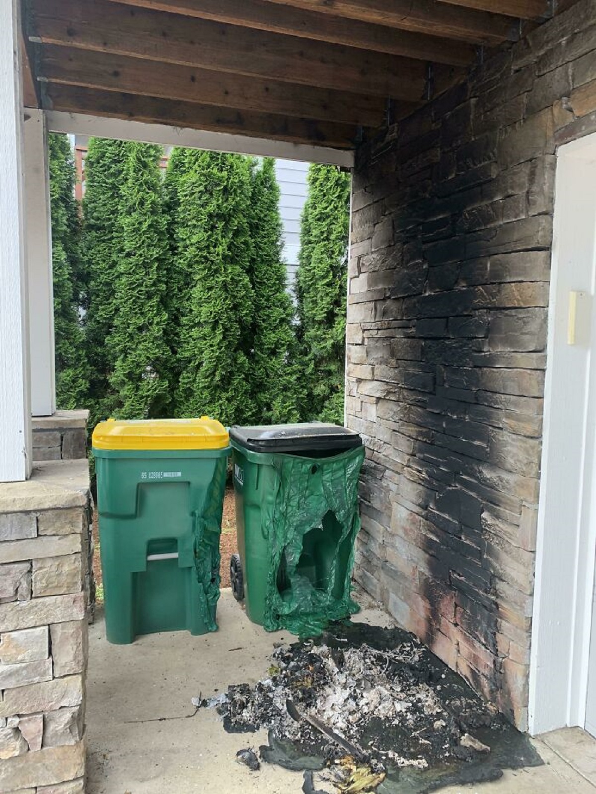 Came Home From Working All Night To Discover My (Townhouse) Neighbors Didn't Put Out Their Fireworks Completely Last Night