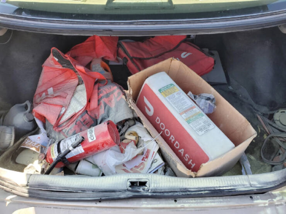 “Fire extinguisher decided to go off my trunk.”