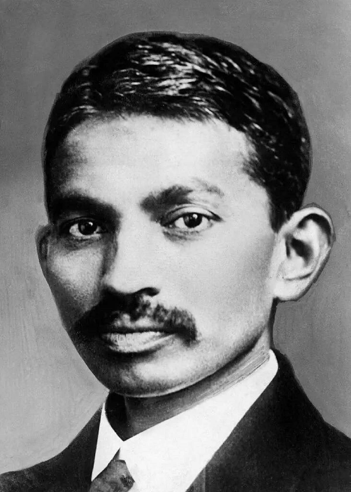 But have you ever seen a picture of him as a young man? Here's Gandhi some time in the late 1800s: