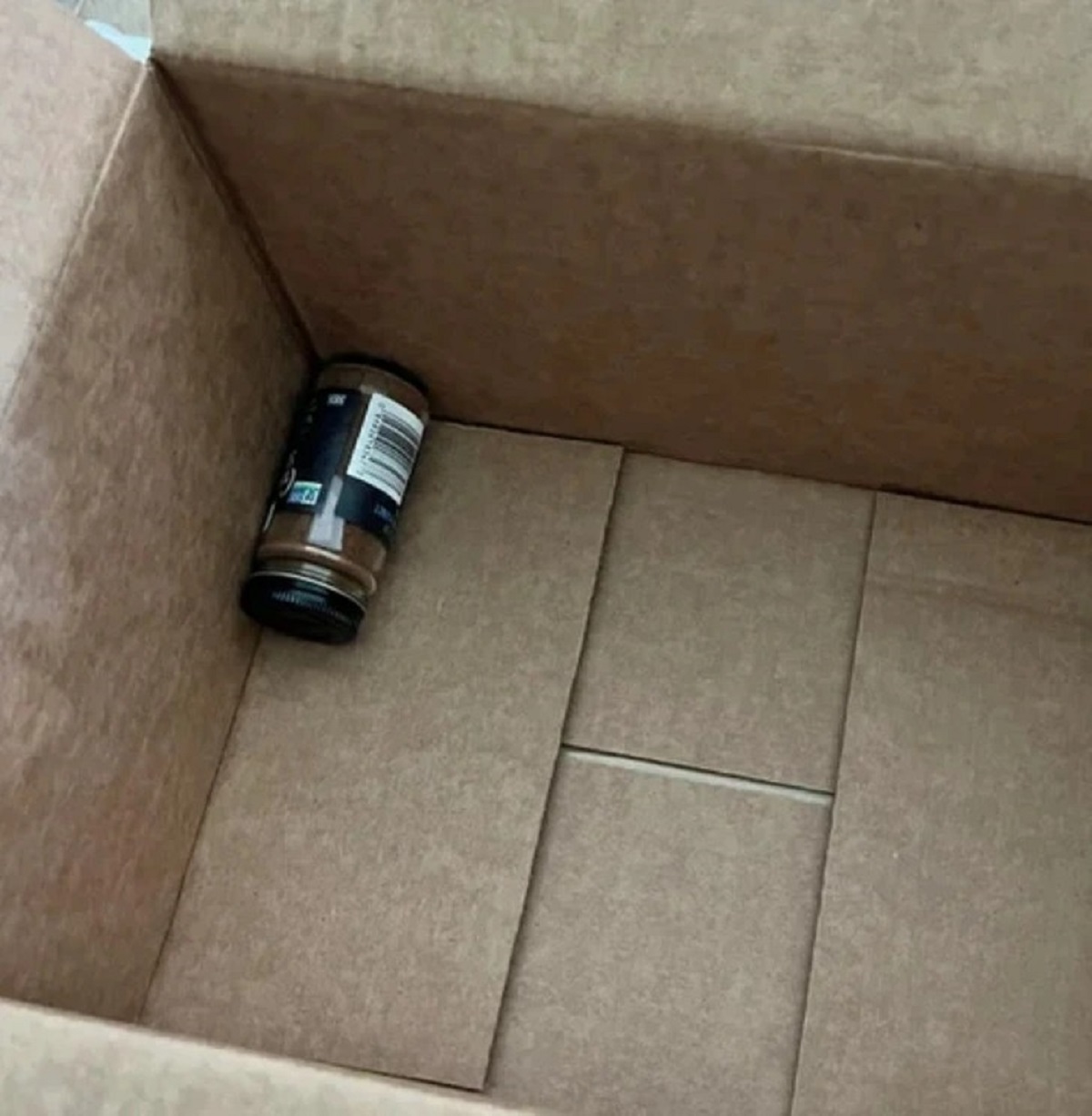 “My wife ordered a bottle of spices, and they didn’t have it in the store, so they shipped it, and it came exactly like this.”