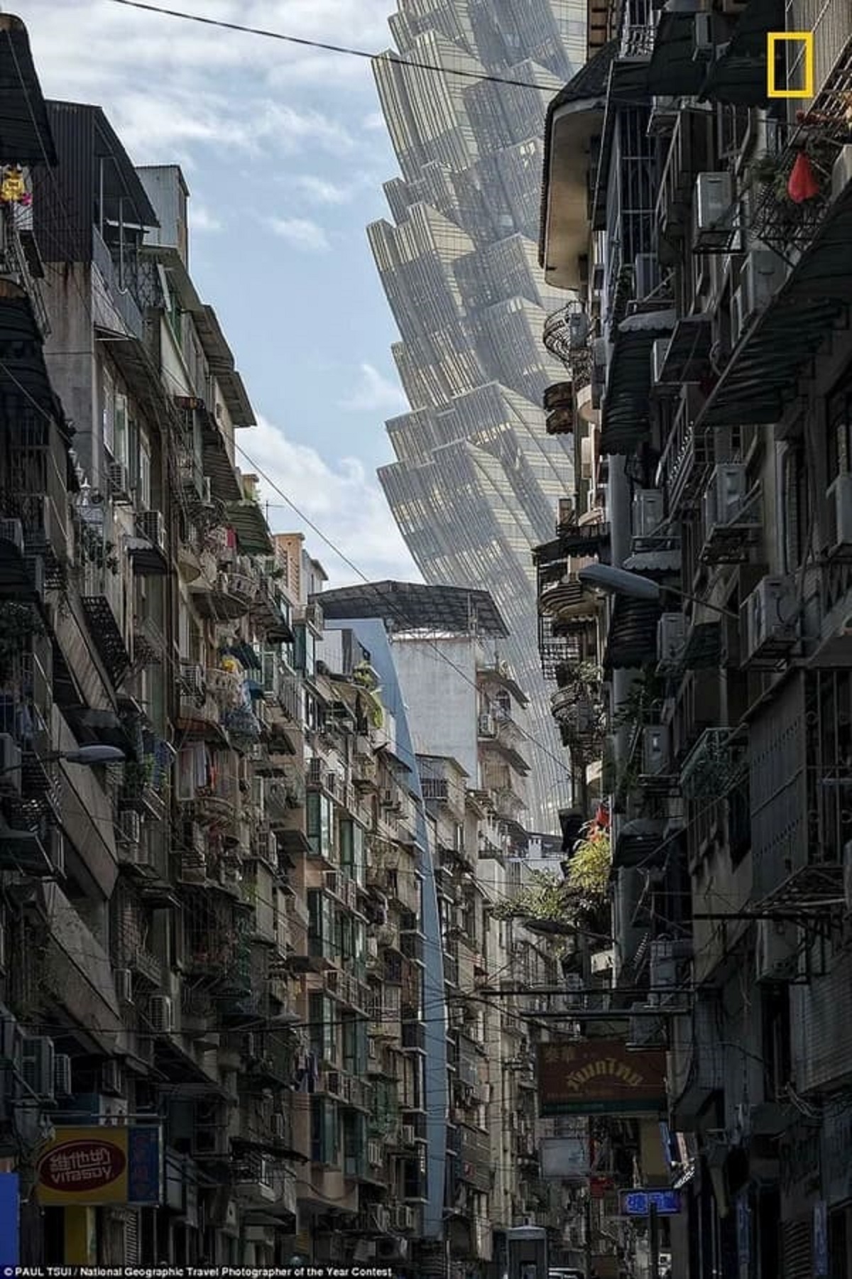 “The Hotel Grand Lisboa viewed from the streets of Macau. The Hotel Grand Lisboa viewed from the streets of Macau.”