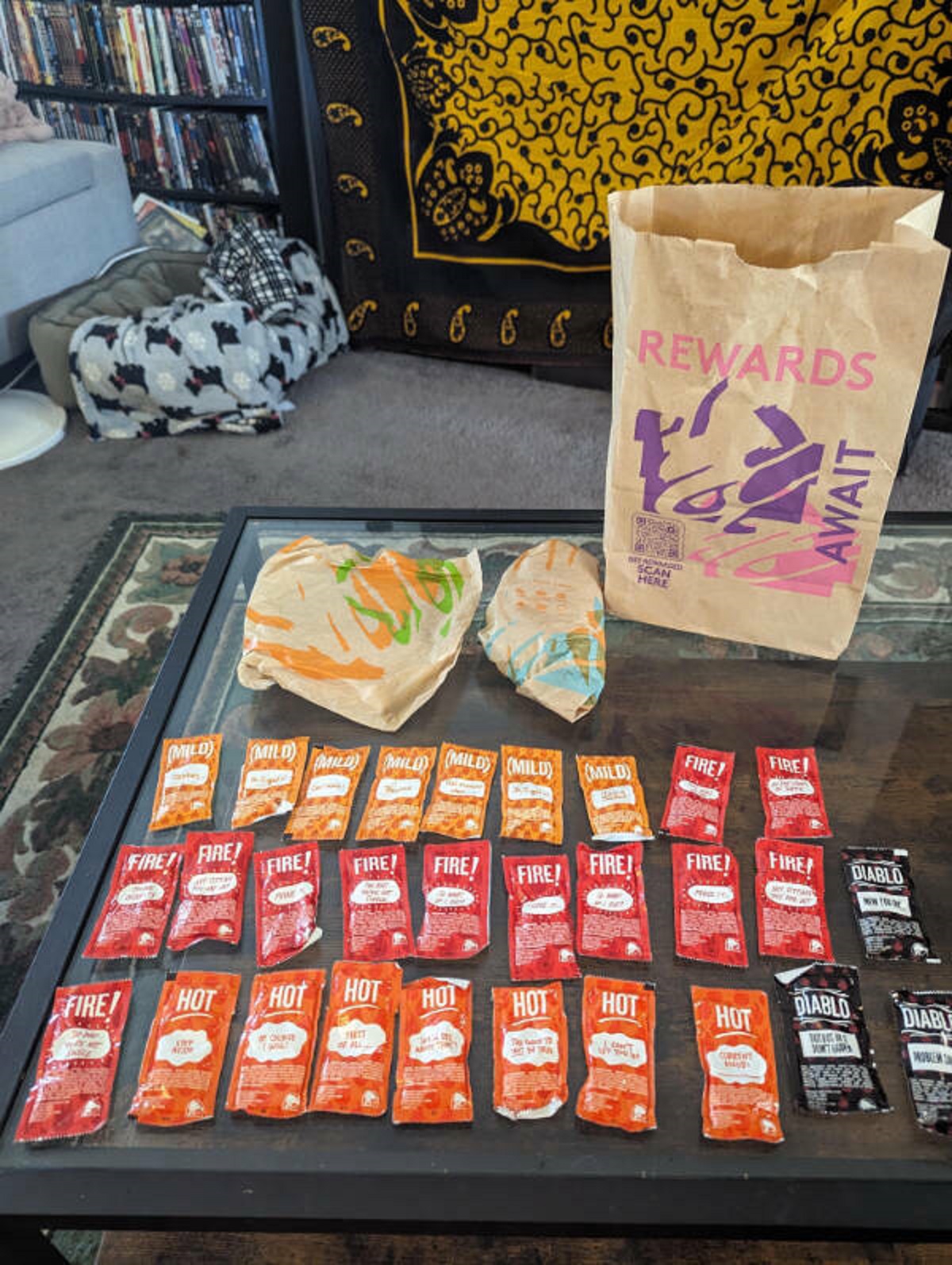 “I ordered two items from Taco Bell and received 29 hot sauces”