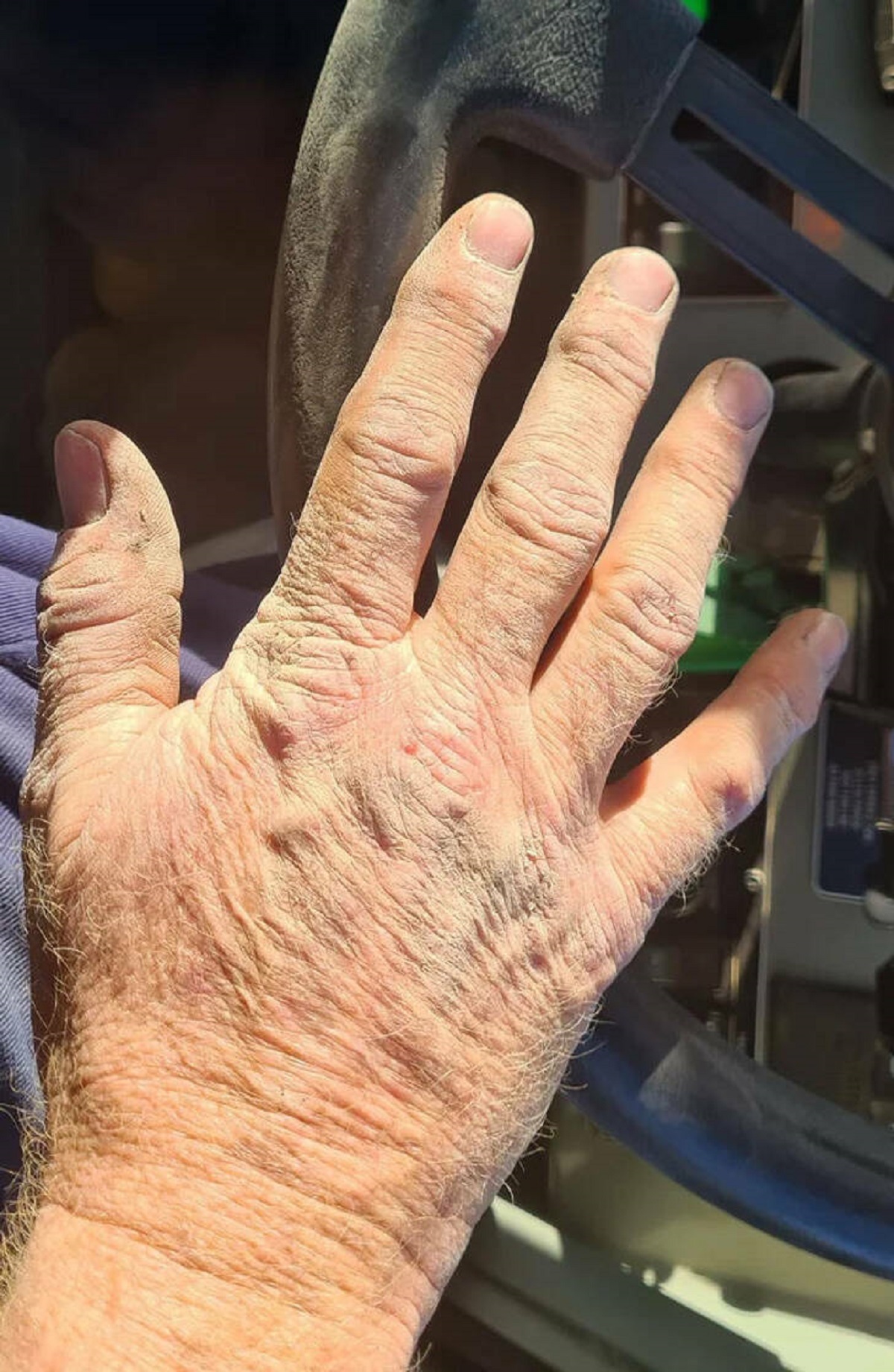 “Hard life for hands in a cement manufacturing plant! I’m a maintenance boilermaker and this is after a day working in the crap and dust. Choose your profession wisely kids.”