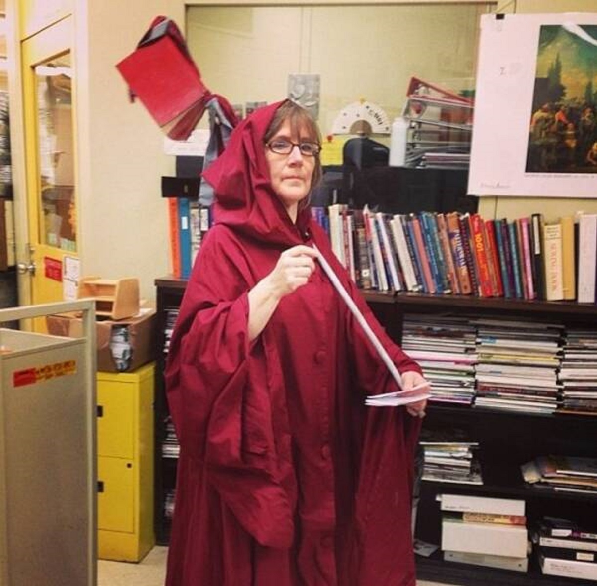 “Every year my school’s librarian dresses up as a book reaper to collect overdue books.”