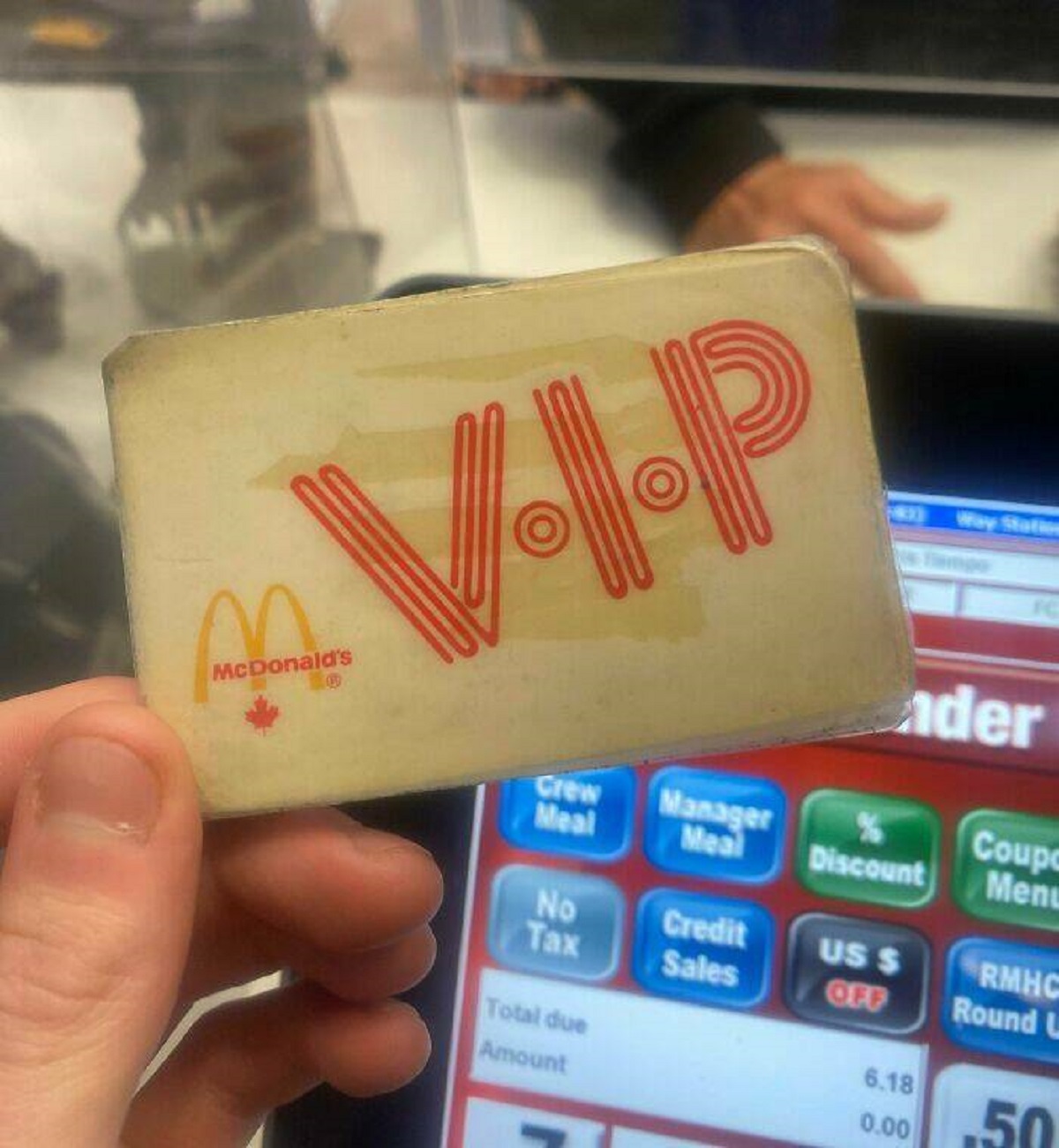 "An Elderly Customer Came In Today With A McDonald's VIP Card"