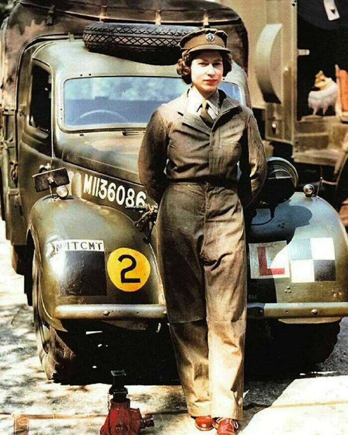 "Princess Elizabeth At 19 Years Of Age Is Seen In The Auxiliary Territorial Service In The 1945, During World War II"