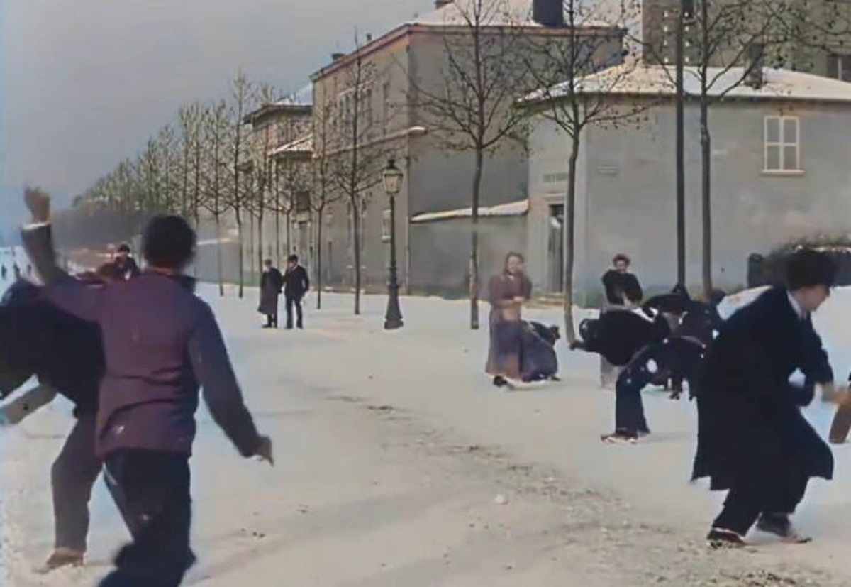"Snowball Fight In Lyon, France, 1896"