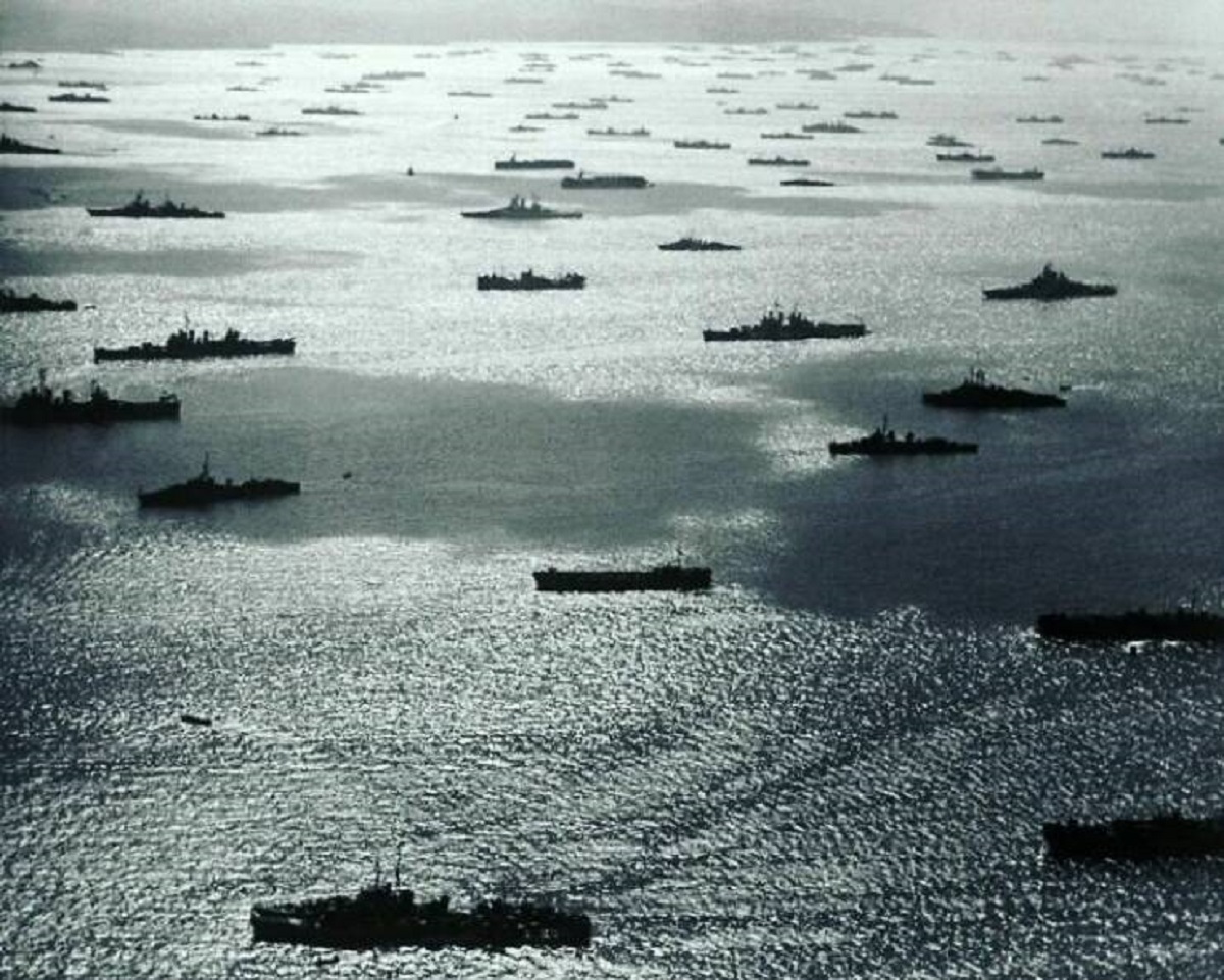 "The U.S. Pacific Fleet Seen Positioning For Battle During The Marshall Islands Campaign, 1944, World War II"