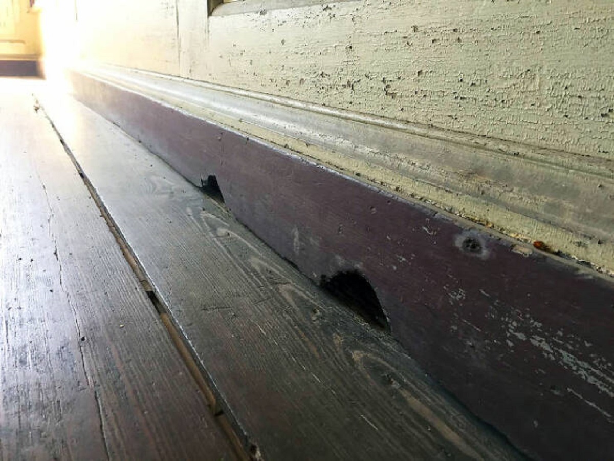 "These "Tom And Jerry" Type Mouse Holes Gnawed In A House Built In 1741"