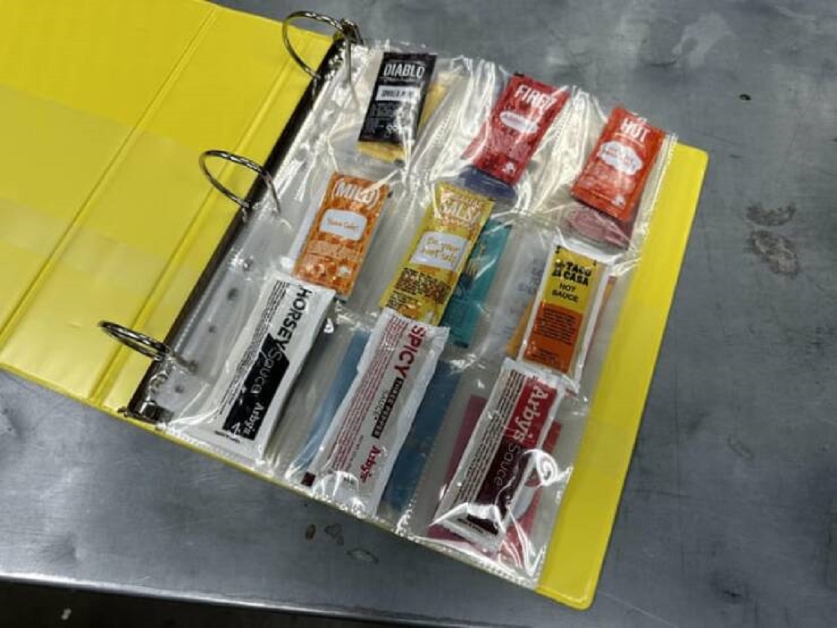 "My coworker has a collection binder of different sauce packets"