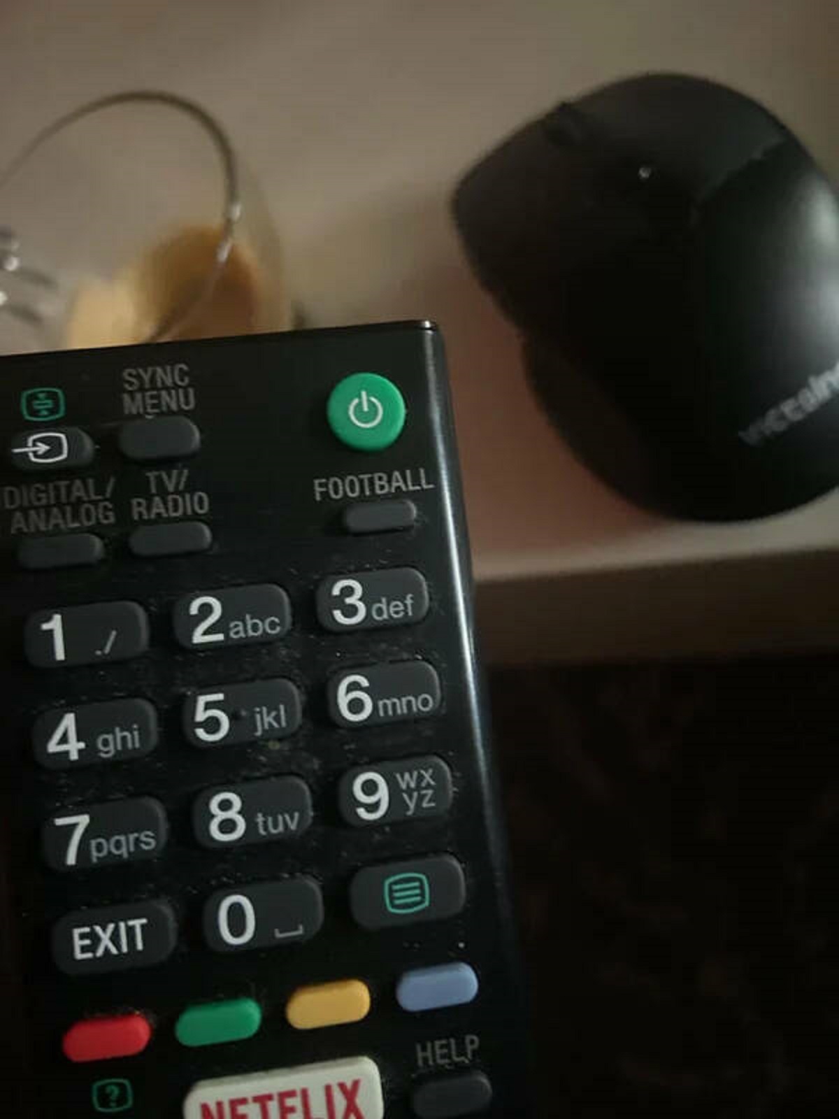"This TV remote has a football button."