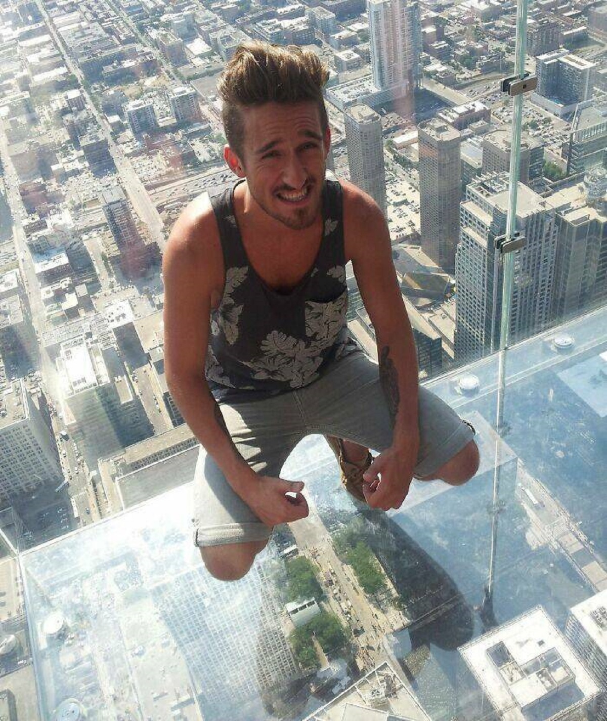 "Me Facing My Immense Fear Of Heights 103 Floors Up On The Willis Tower In Chicago! I Did It"