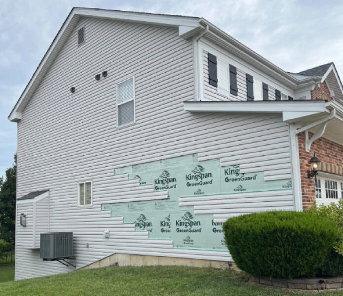 “Siding crew ran out of siding and stole some from the completed side on a street corner. Won’t get a new shipment until next week…”