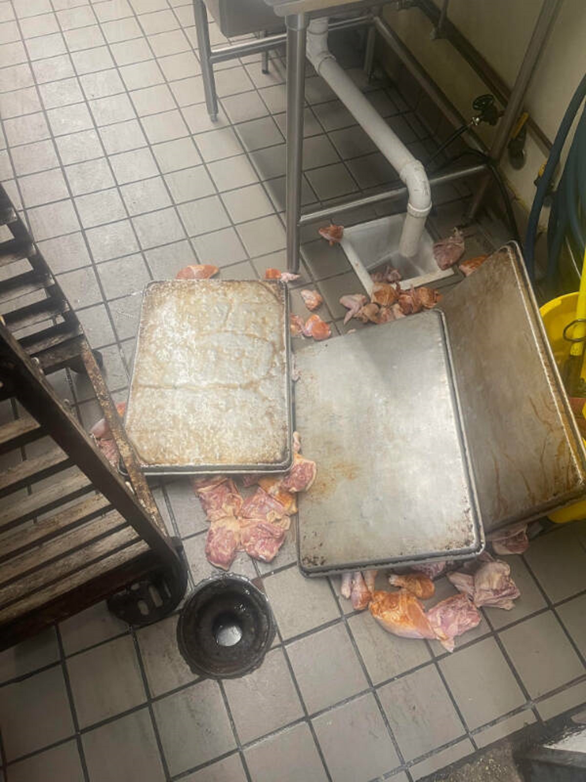 “Was getting chicken ready for tomorrow and then this happens.”