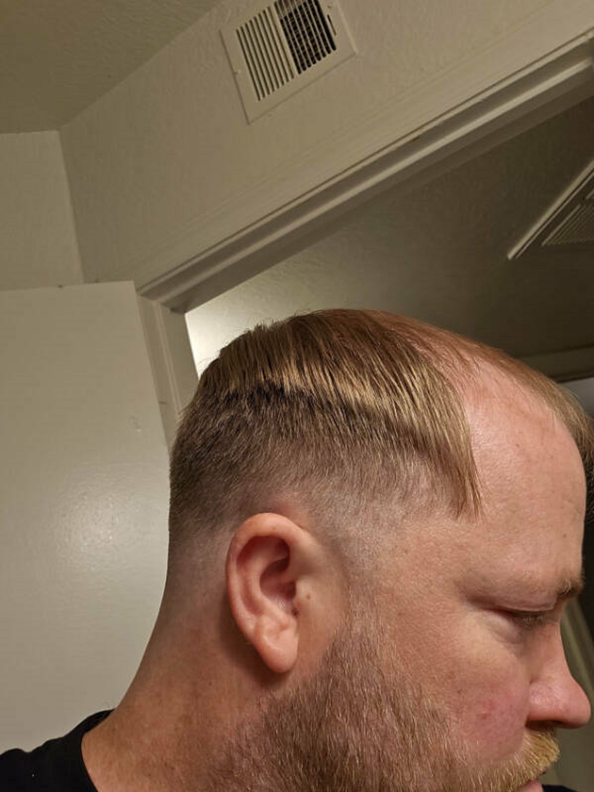 “Asked for a fade and got this.”