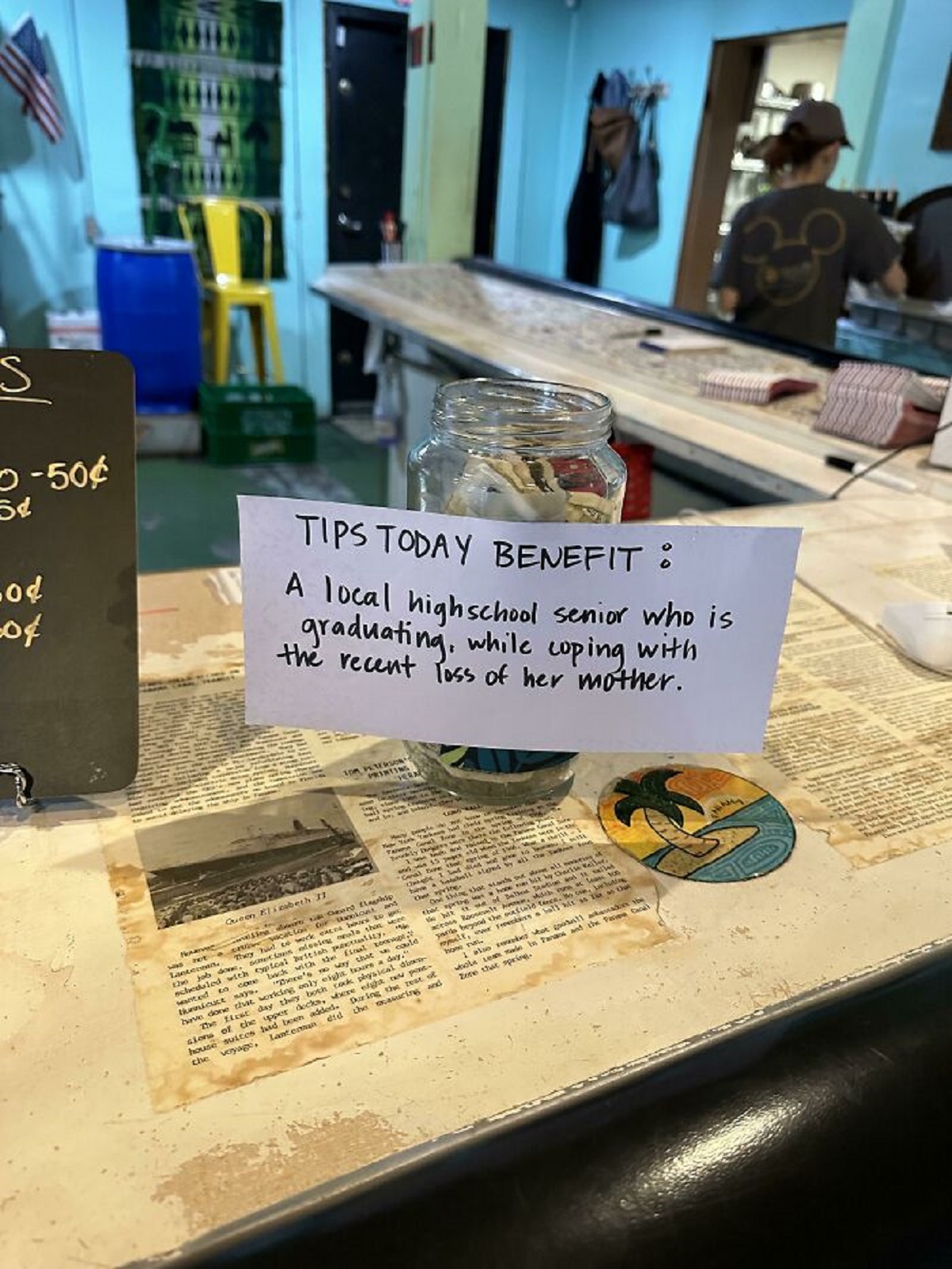 My Favorite Local Restaurant Collects Tips To Help People In Need