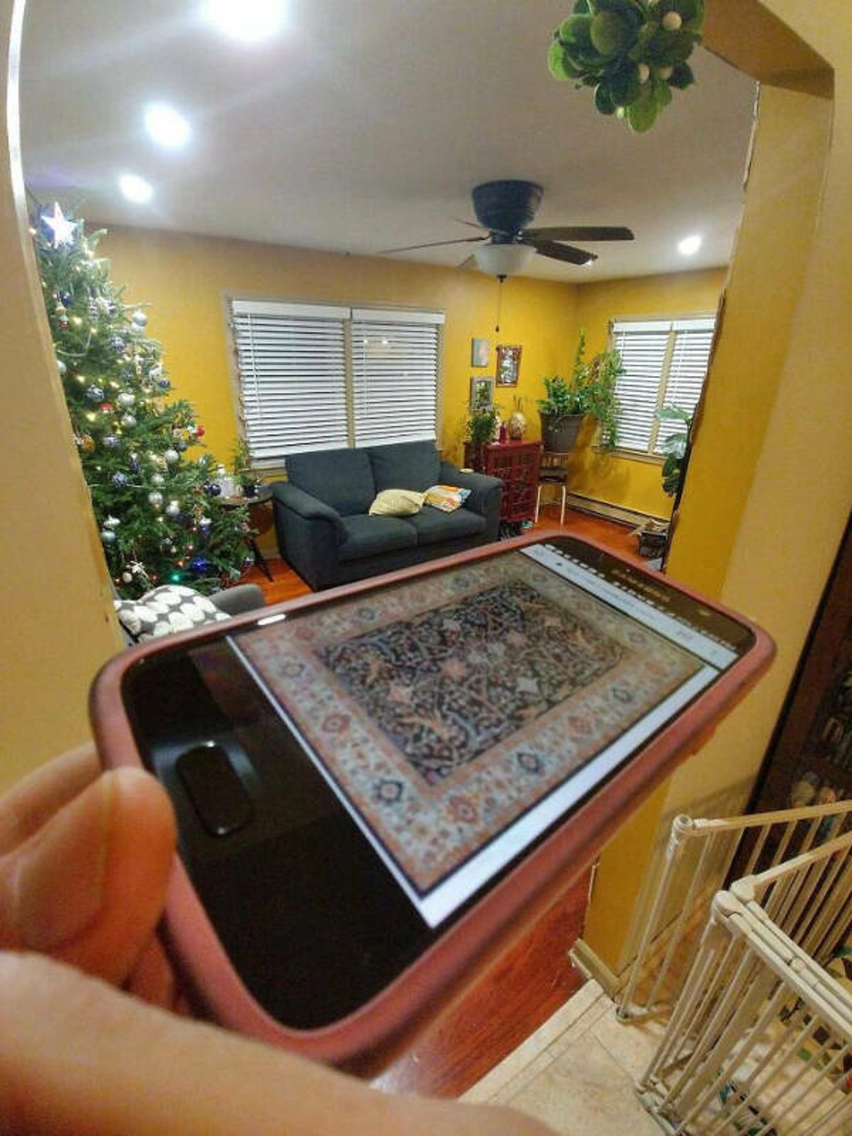 “Wanted to see how some rugs would look in our living room but too lazy to photoshop it”