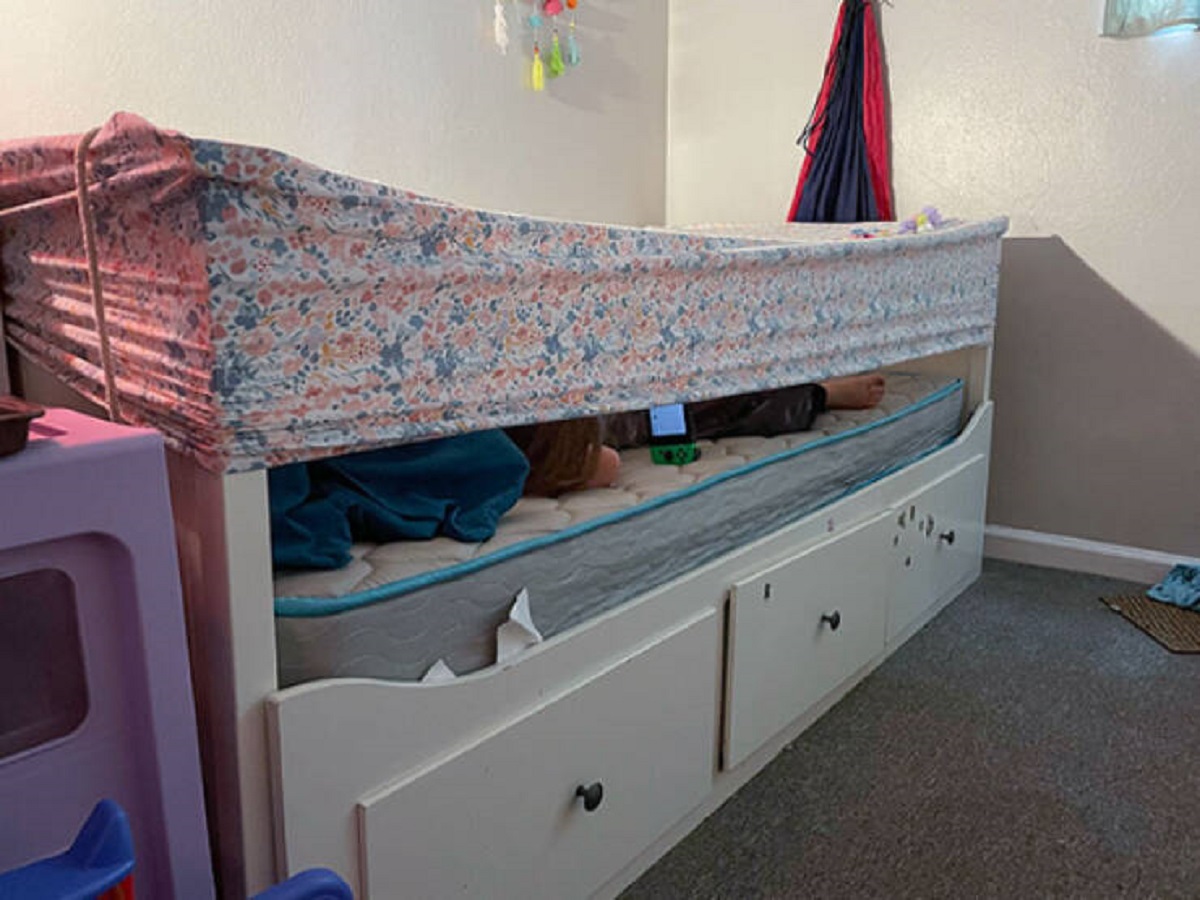 “My daughter wanted a fort. I was feeling lazy”