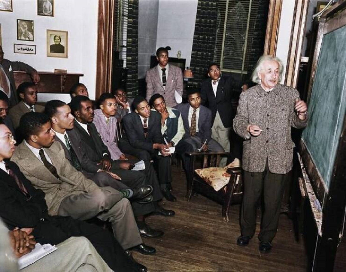 "Albert Einstein Giving A Lecture At Lincoln University, A Historically Black College. 1946"