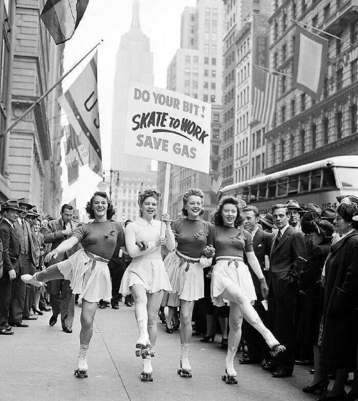 "Rollerskating To Work In New York City. 1940"