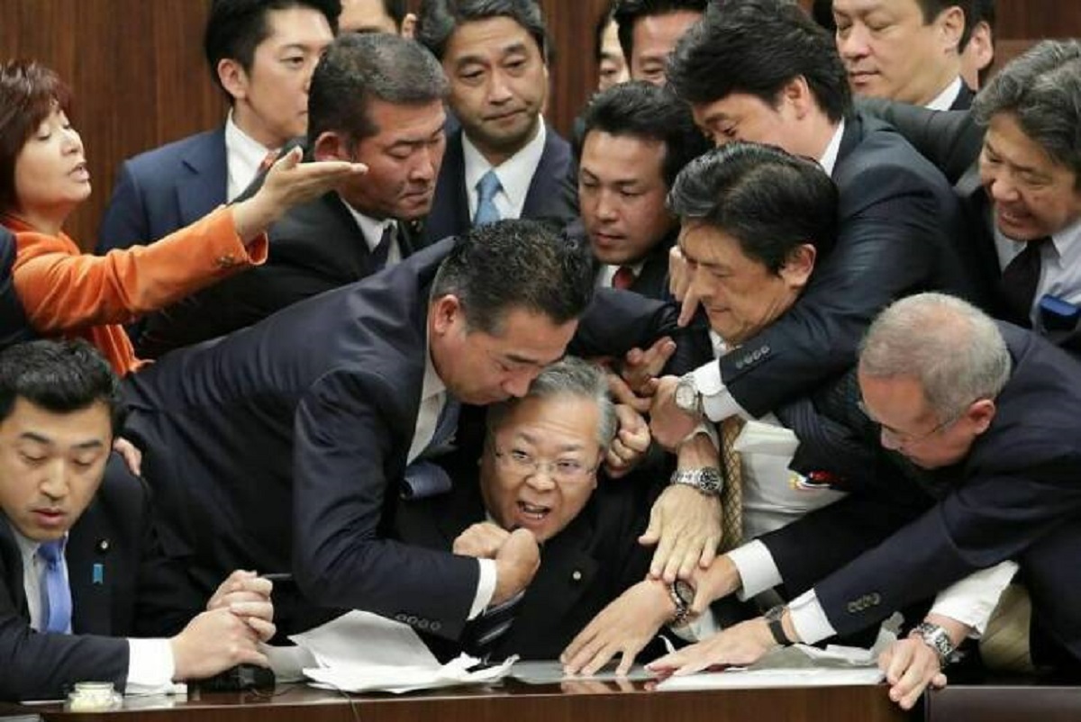 "Japanese Opposition Members Trying To Block The Passing Of New Immigration Laws. 2020"