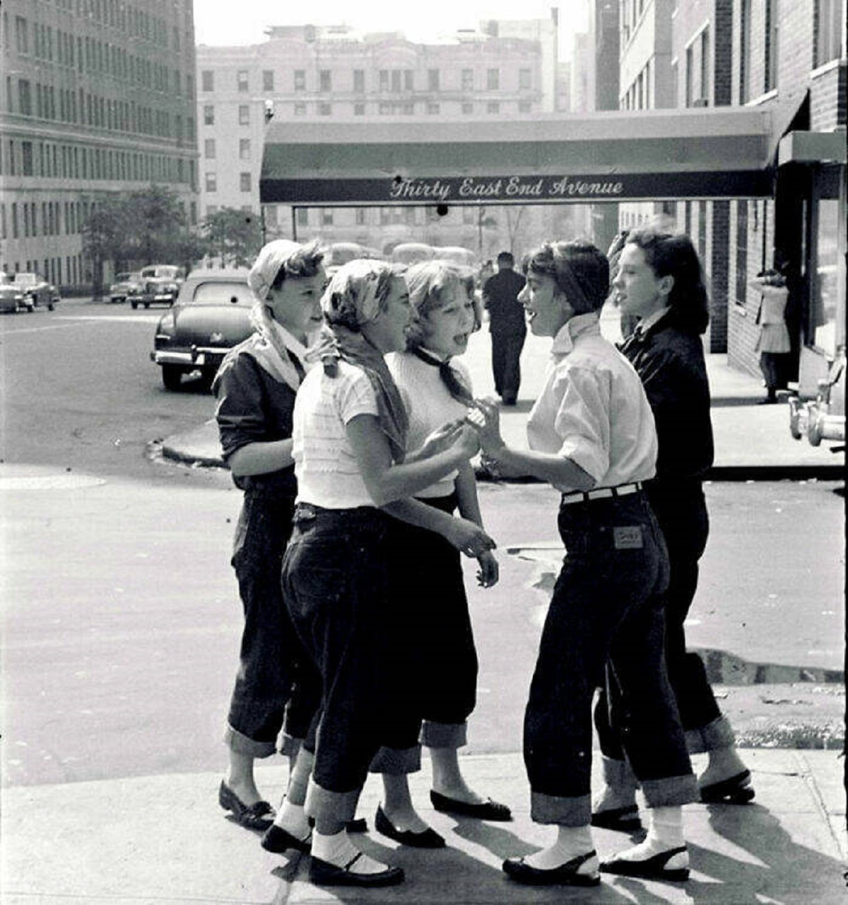 "Girl Talk At The Corner Of East End Avenue And 81st Street, NYC, 1950's"