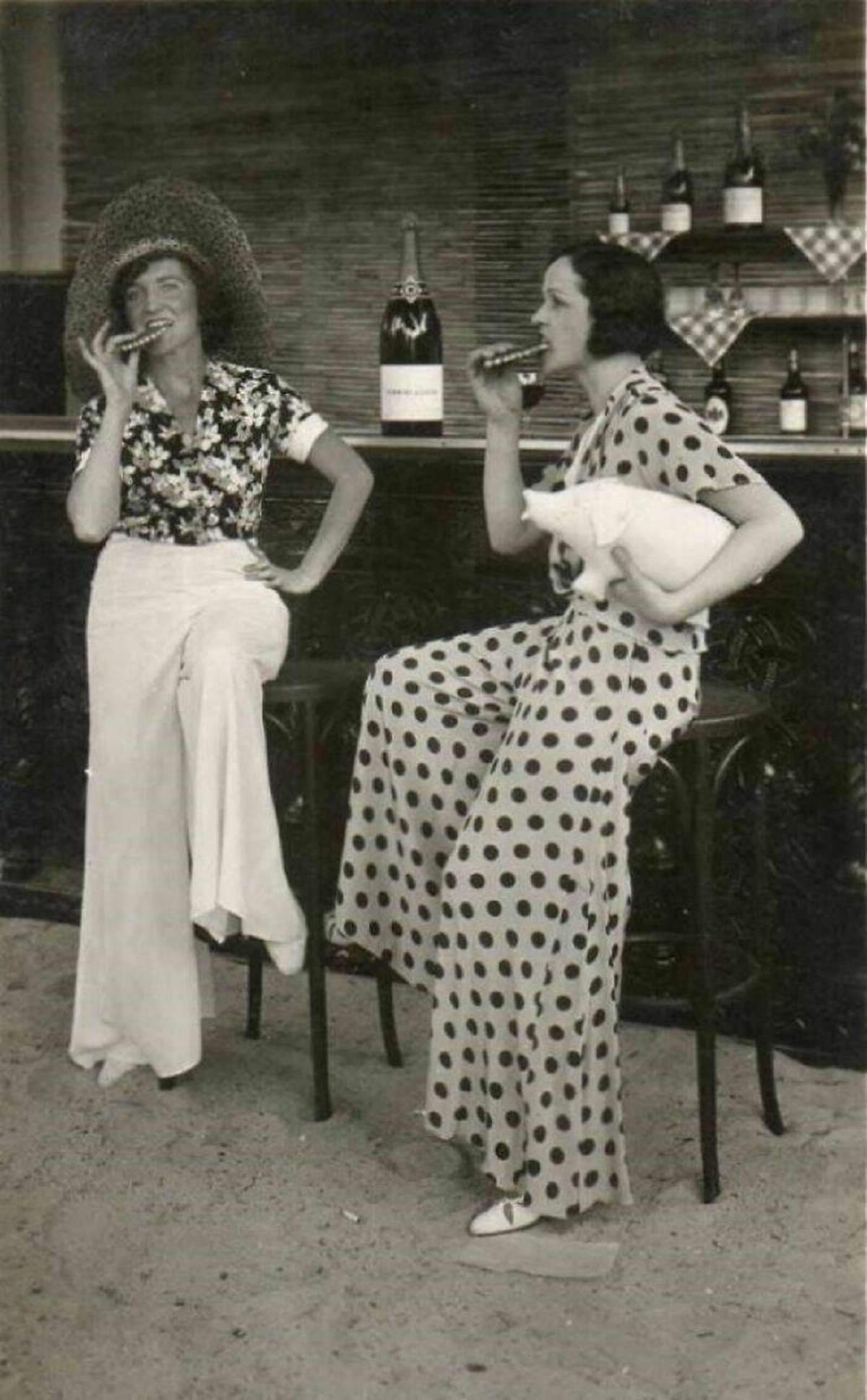 "Polka Dotted Beach Pajamas, Deauville - 1930's"