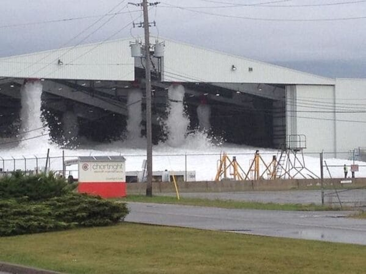 “Ever Wondered What Happens If There Is A Fire In An Airplane Hangar? Suppression System Activated In Yyz North End”