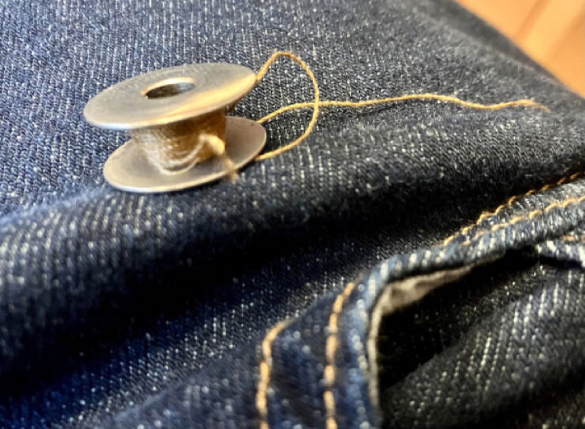 “This tiny spool of thread was in the pocket of my new jeans”