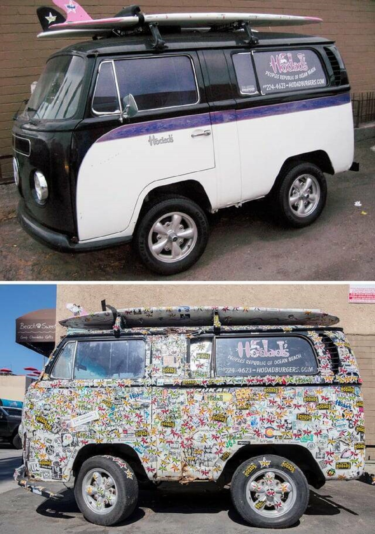 "I took a photo of the same Volkwagon van 11 years apart without realizing it in San Diego, CA"