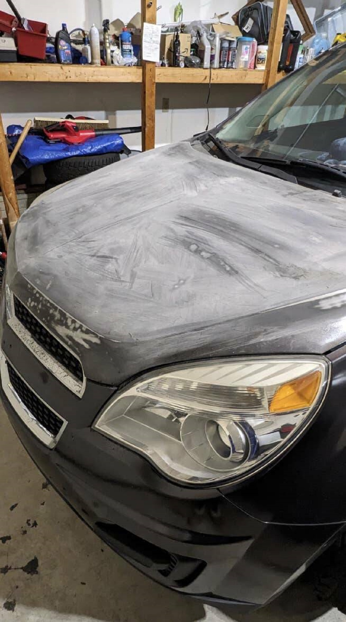 This dad who sanded the hood of his kid's car: